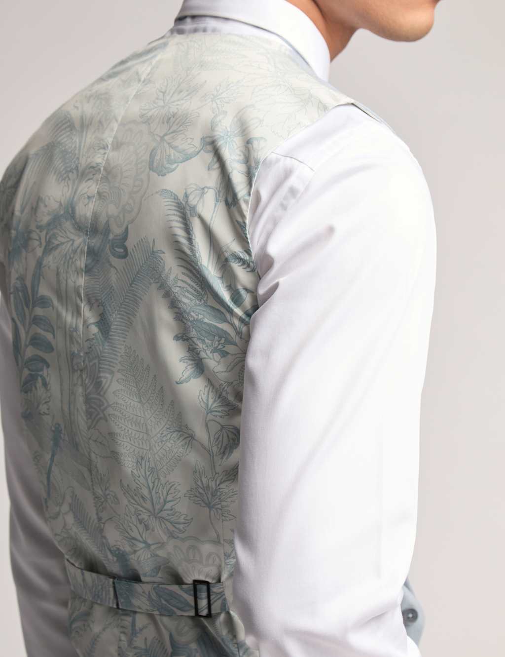 Slim Fit Wool Rich Sharkskin Waistcoat 2 of 4