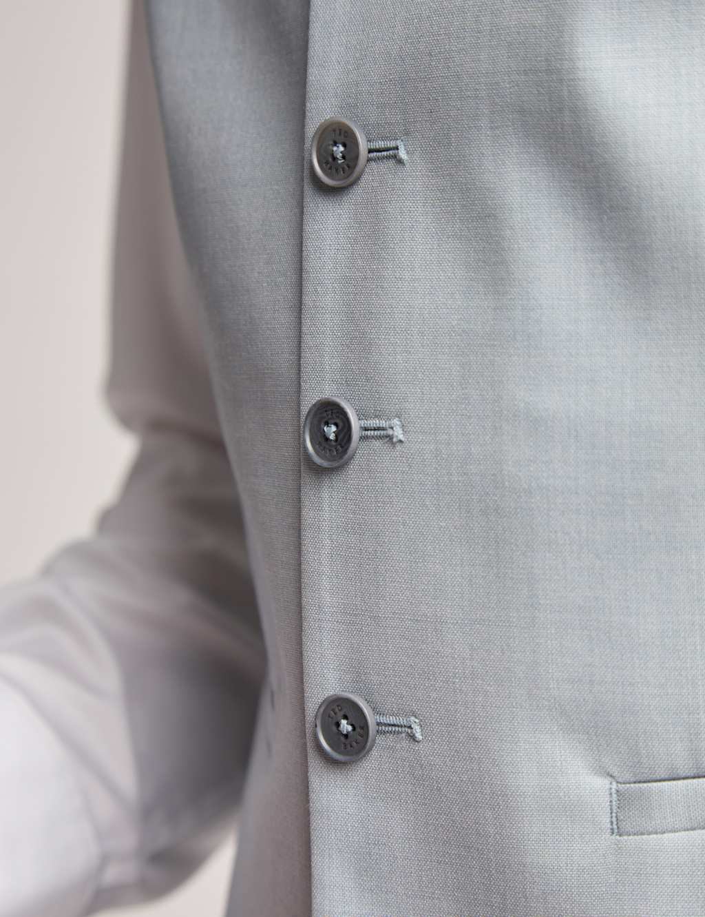Slim Fit Wool Rich Sharkskin Waistcoat 4 of 4