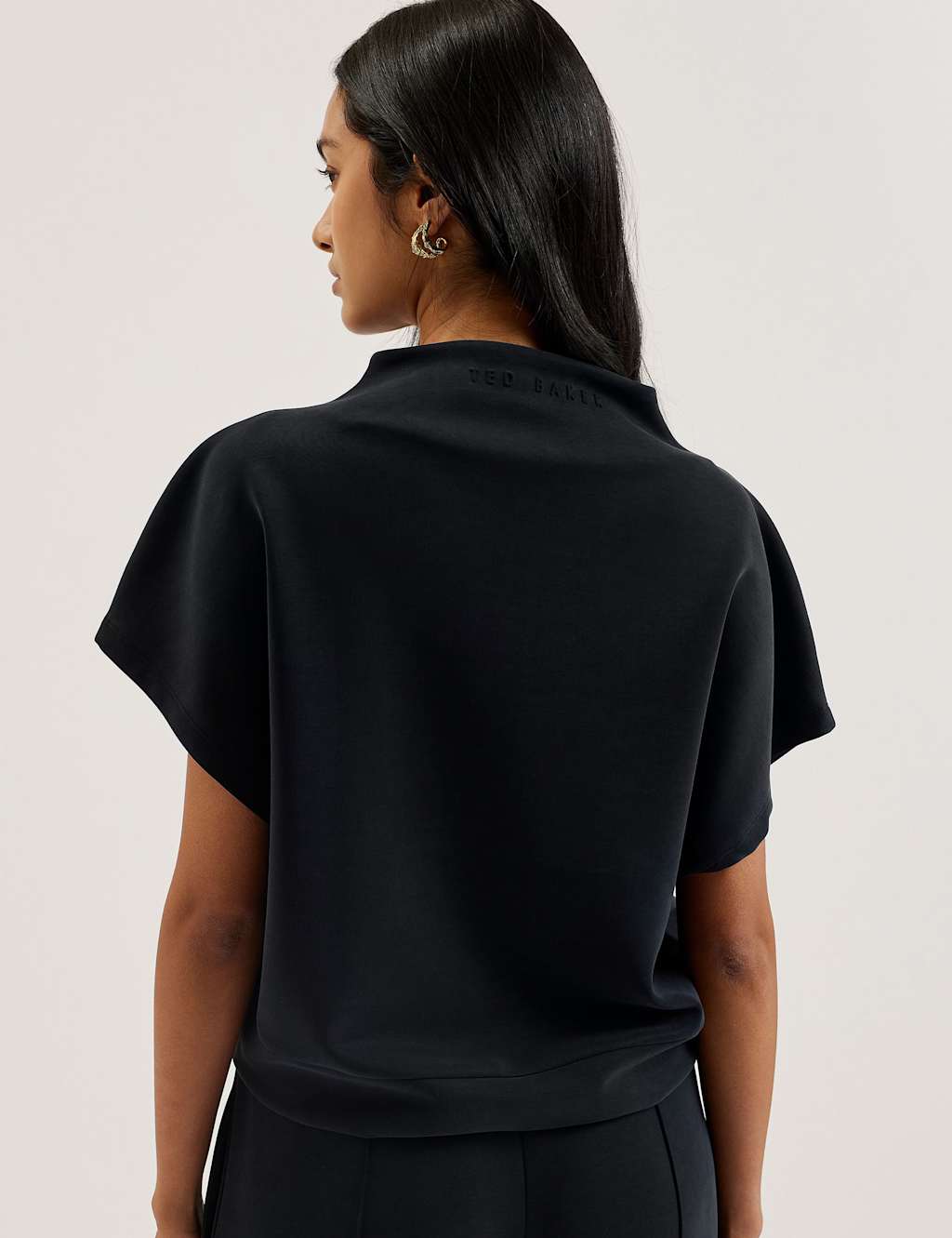 Cupro Blend Funnel Neck Sweatshirt 2 of 4