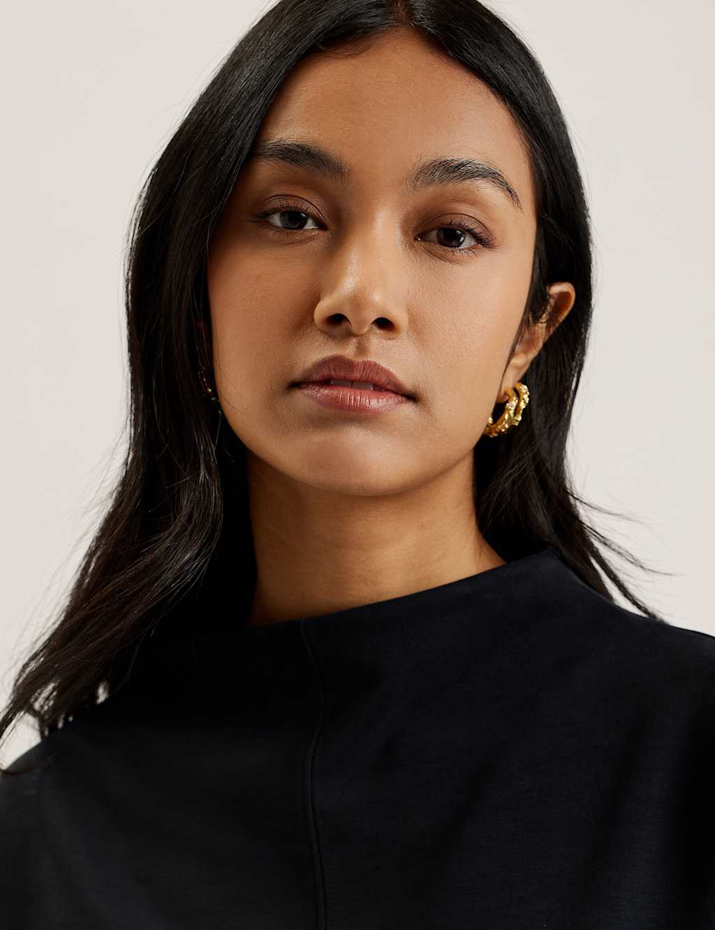 Cupro Blend Funnel Neck Sweatshirt 4 of 4