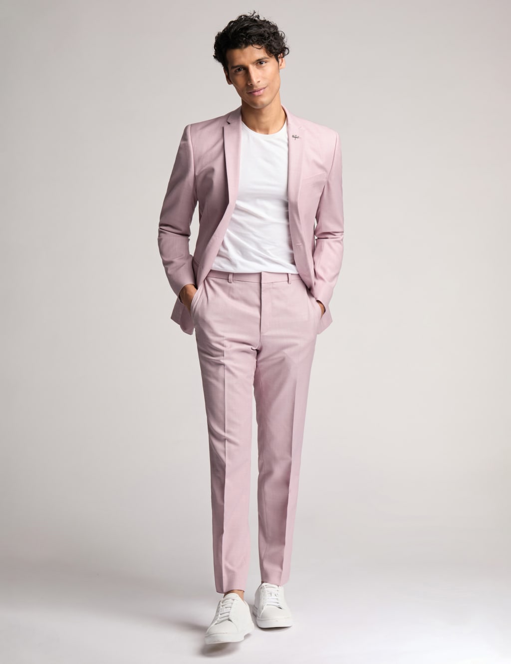 Slim Fit Wool Rich Sharkskin Suit Jacket 2 of 5