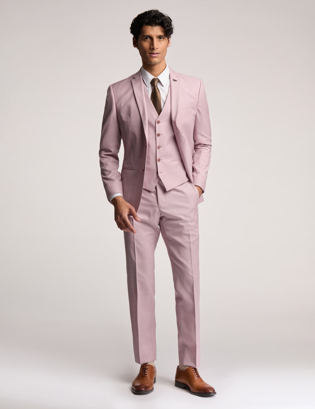 Slim Fit Wool Rich Sharkskin Suit Jacket 3 of 5