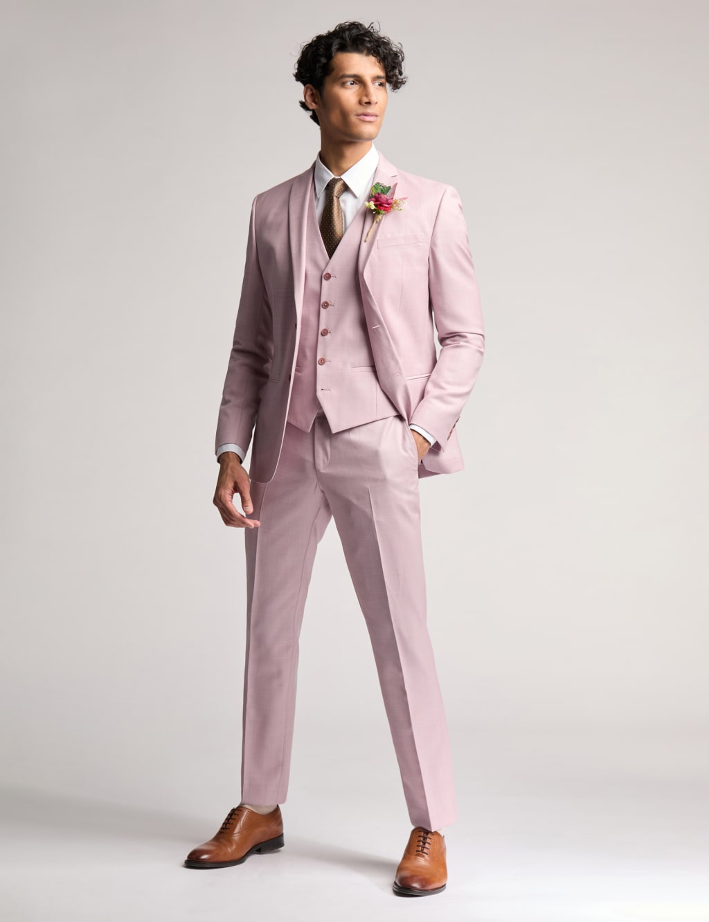 Slim Fit Wool Rich Sharkskin Suit Jacket 4 of 5