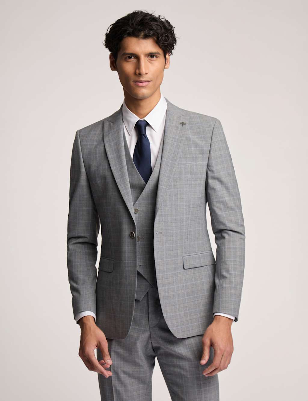 Slim Fit Wool Rich Check Suit Jacket 1 of 6