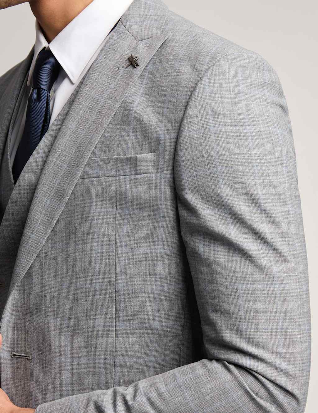 Slim Fit Wool Rich Check Suit Jacket 6 of 6