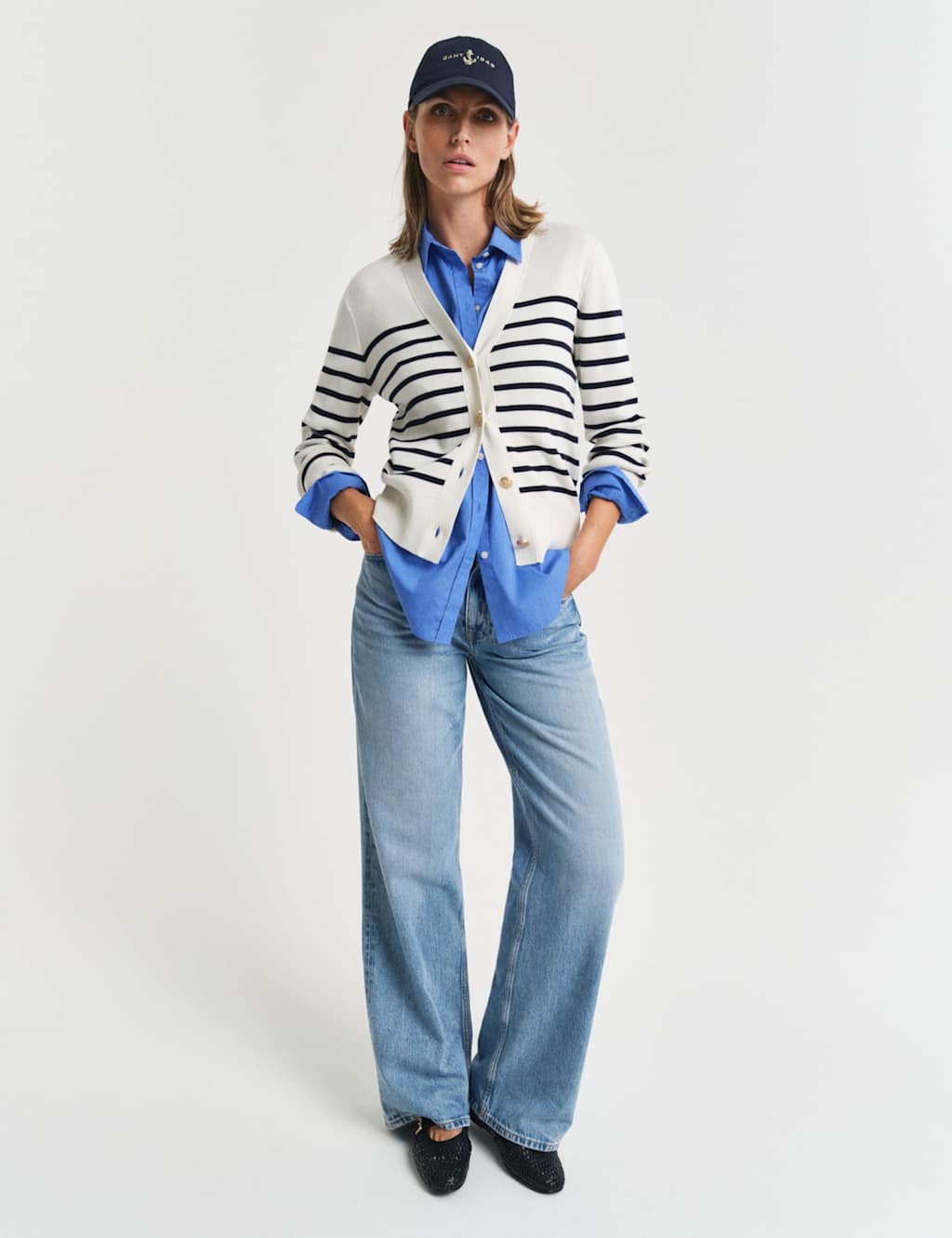 Pure Cotton Striped V-Neck Cardigan 2 of 5