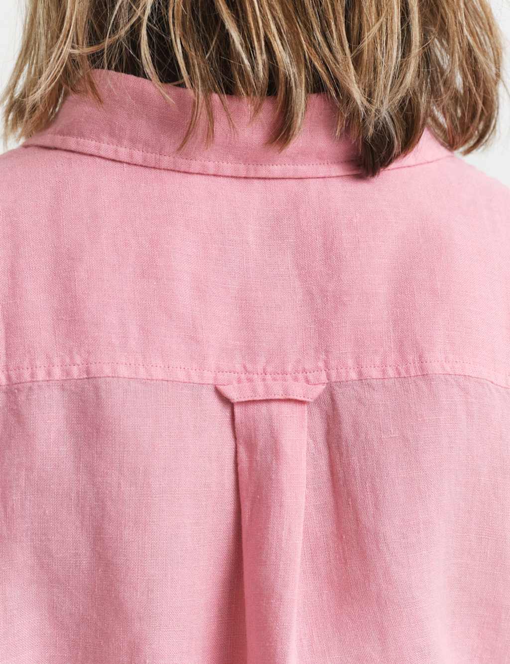 Pure Linen Belted Knee Length Shirt Dress 3 of 5