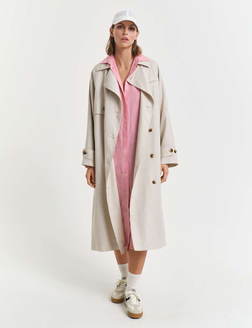 Pure Linen Belted Knee Length Shirt Dress 5 of 5