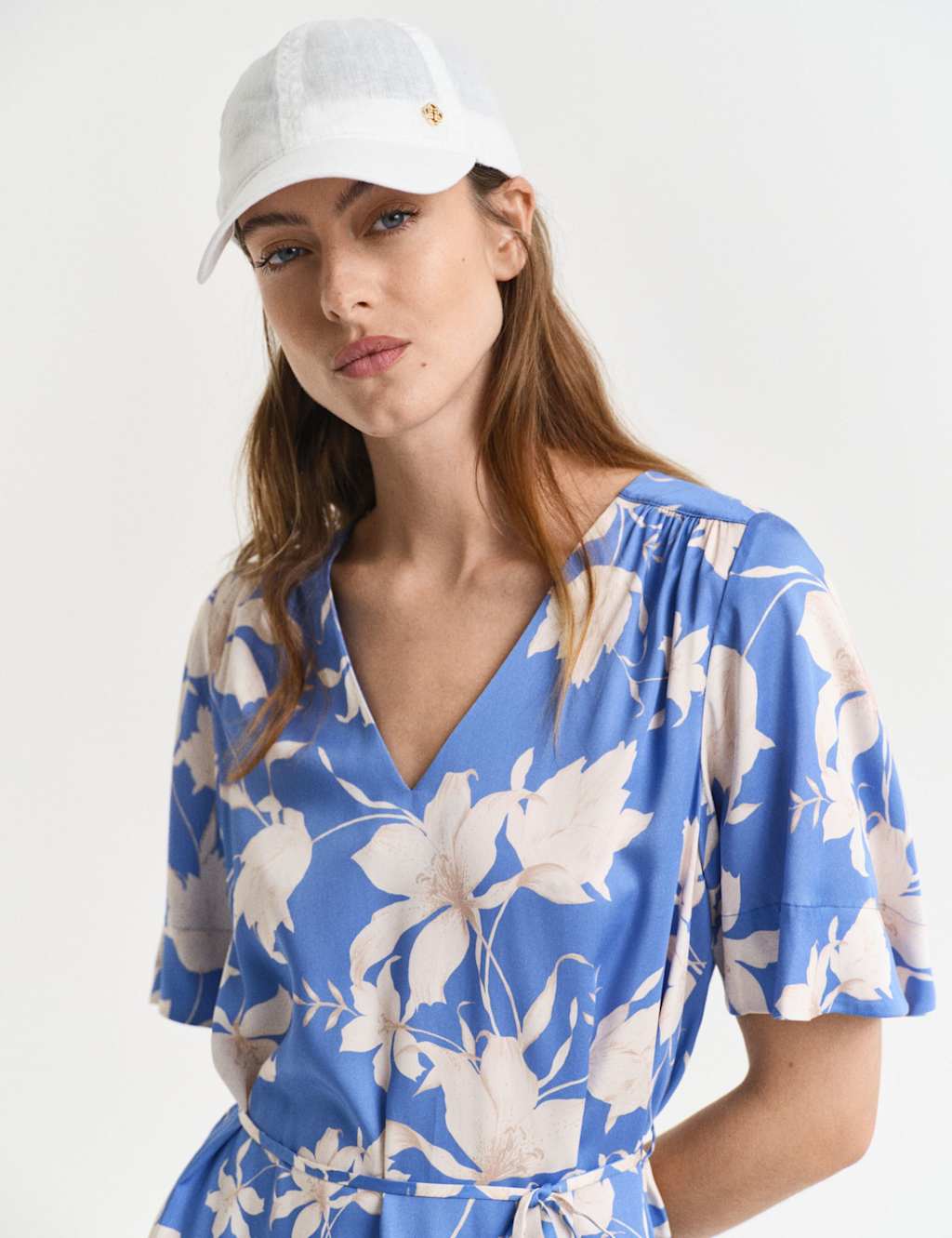 Floral V-Neck Belted Tea Dress 6 of 7