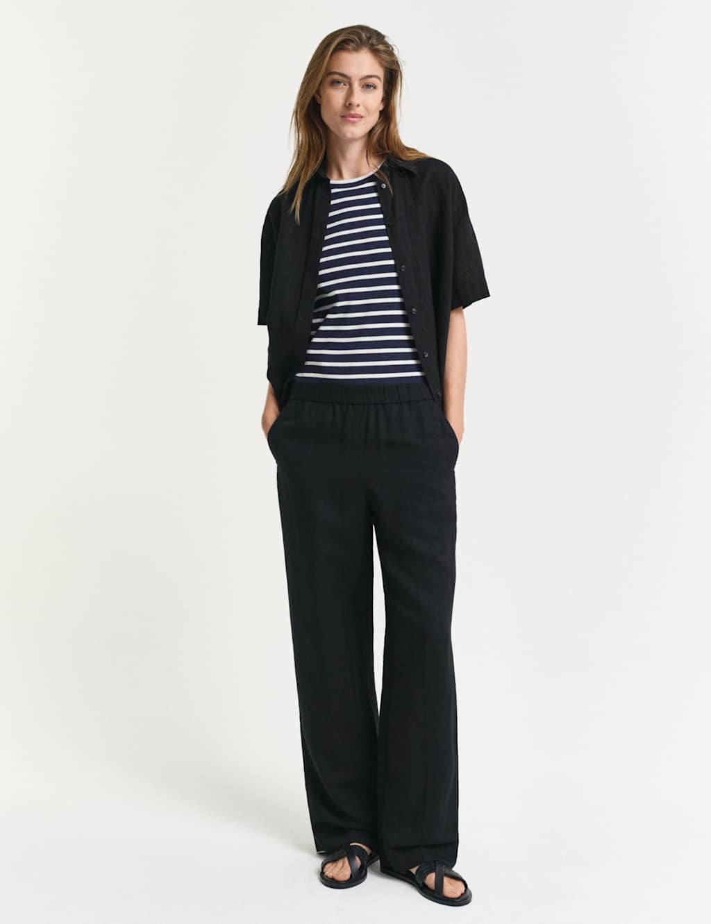 Linen Blend Straight Leg Pants 4 of 5