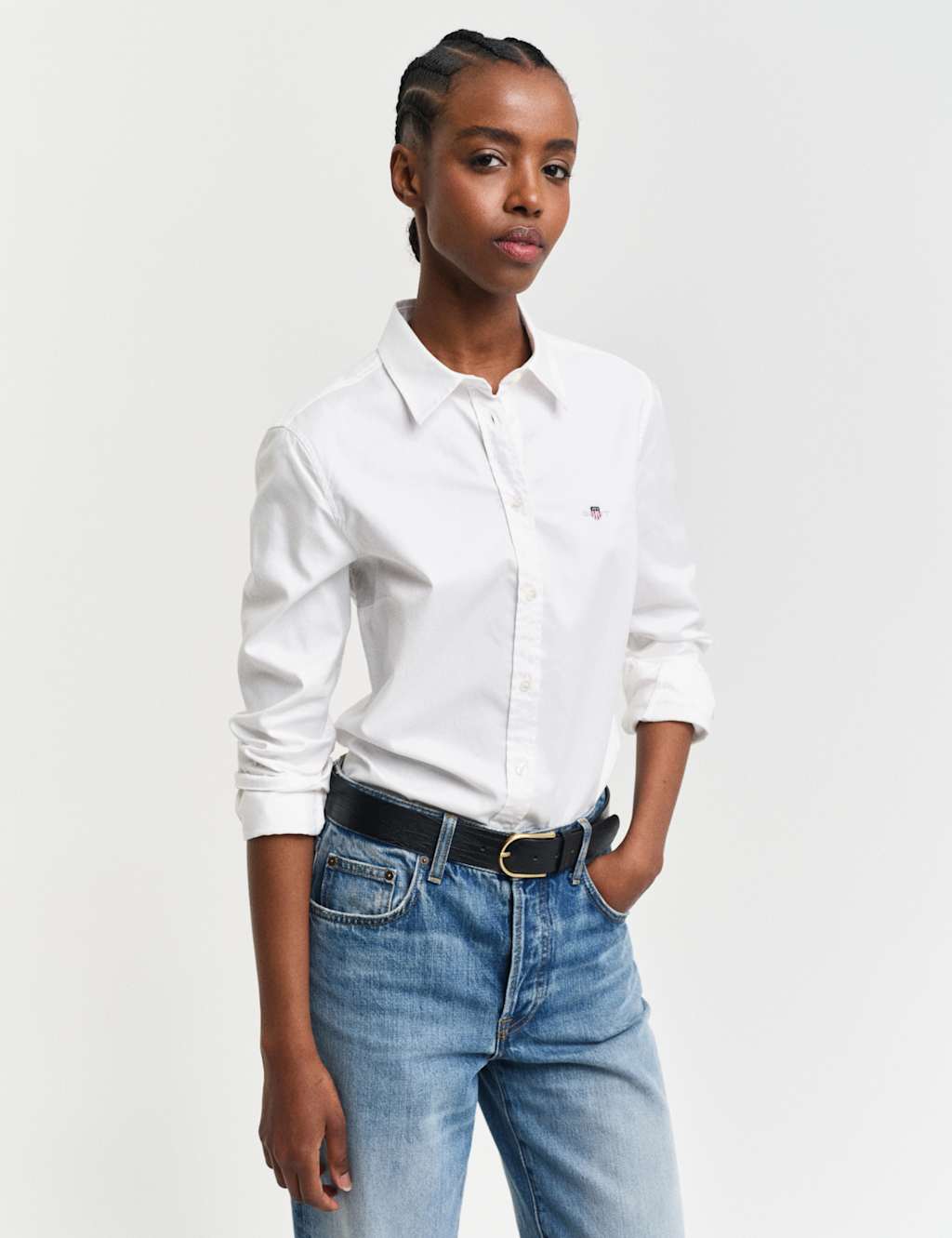 Cotton Rich Button Through Oxford Shirt 1 of 4