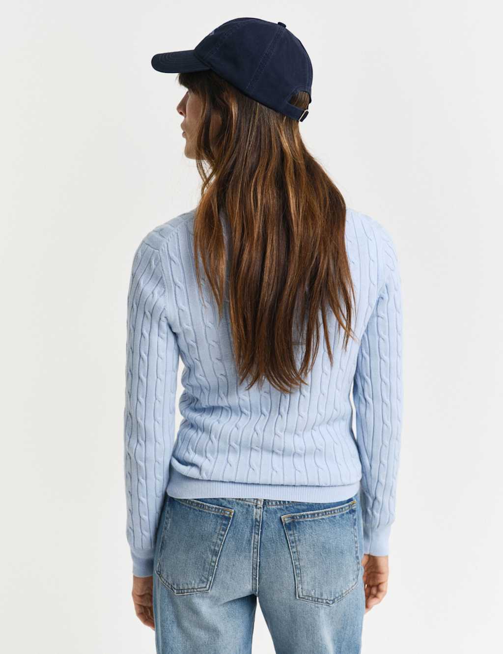 Cotton Rich Cable Knit Crew Neck Jumper 3 of 4