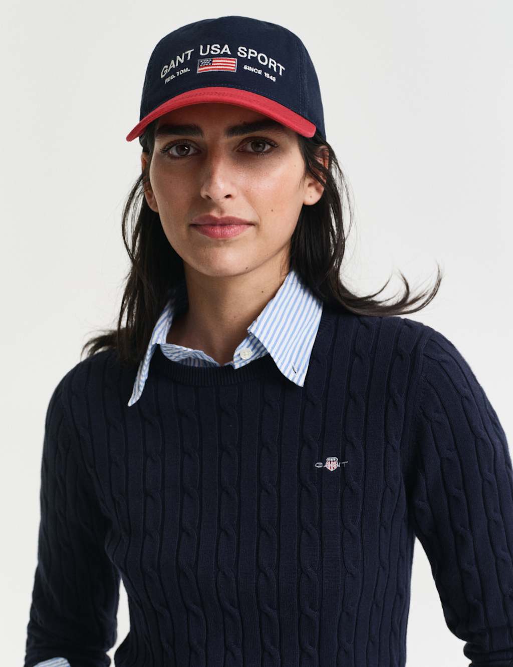 Cotton Rich Cable Knit Crew Neck Jumper 2 of 4