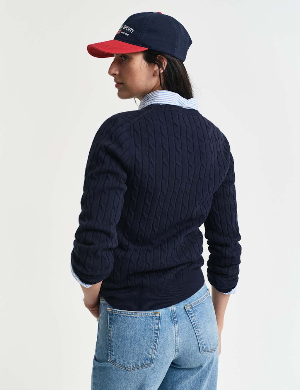 Cotton Rich Cable Knit Crew Neck Jumper 4 of 4