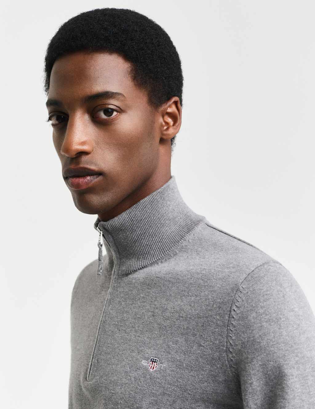 Pure Cotton Funnel Neck Half Zip Jumper 3 of 4