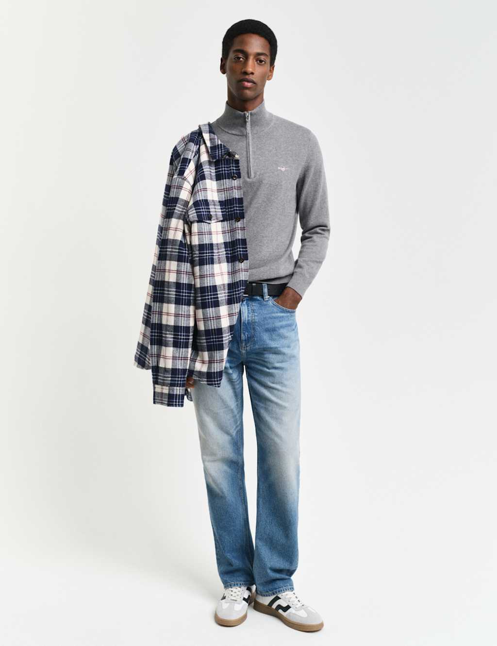 Pure Cotton Funnel Neck Half Zip Jumper 4 of 4