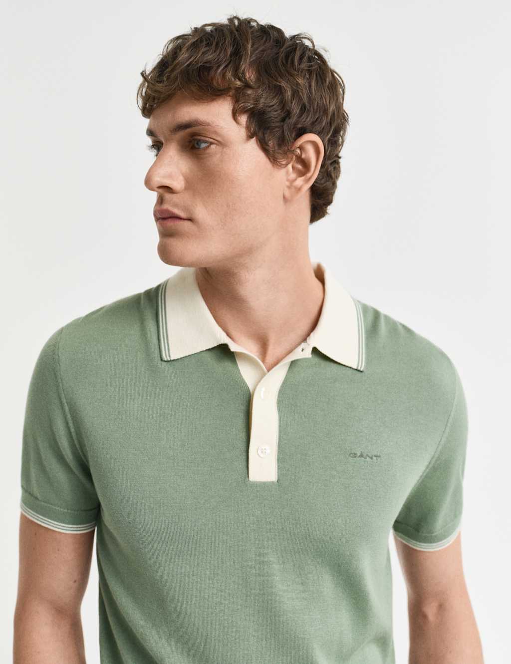 Cotton Modal Tipped Collar Polo Shirt 2 of 4