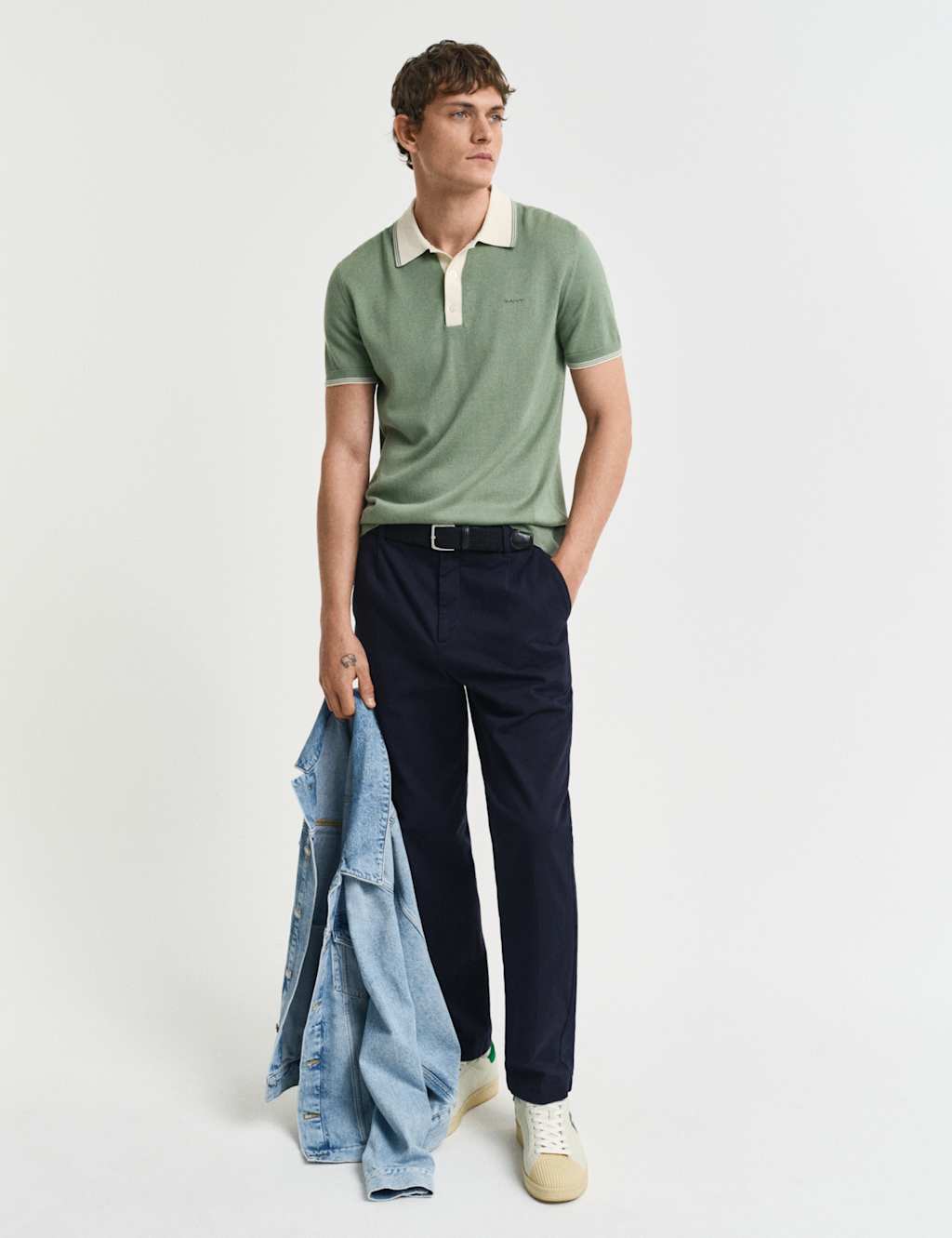 Cotton Modal Tipped Collar Polo Shirt 4 of 4