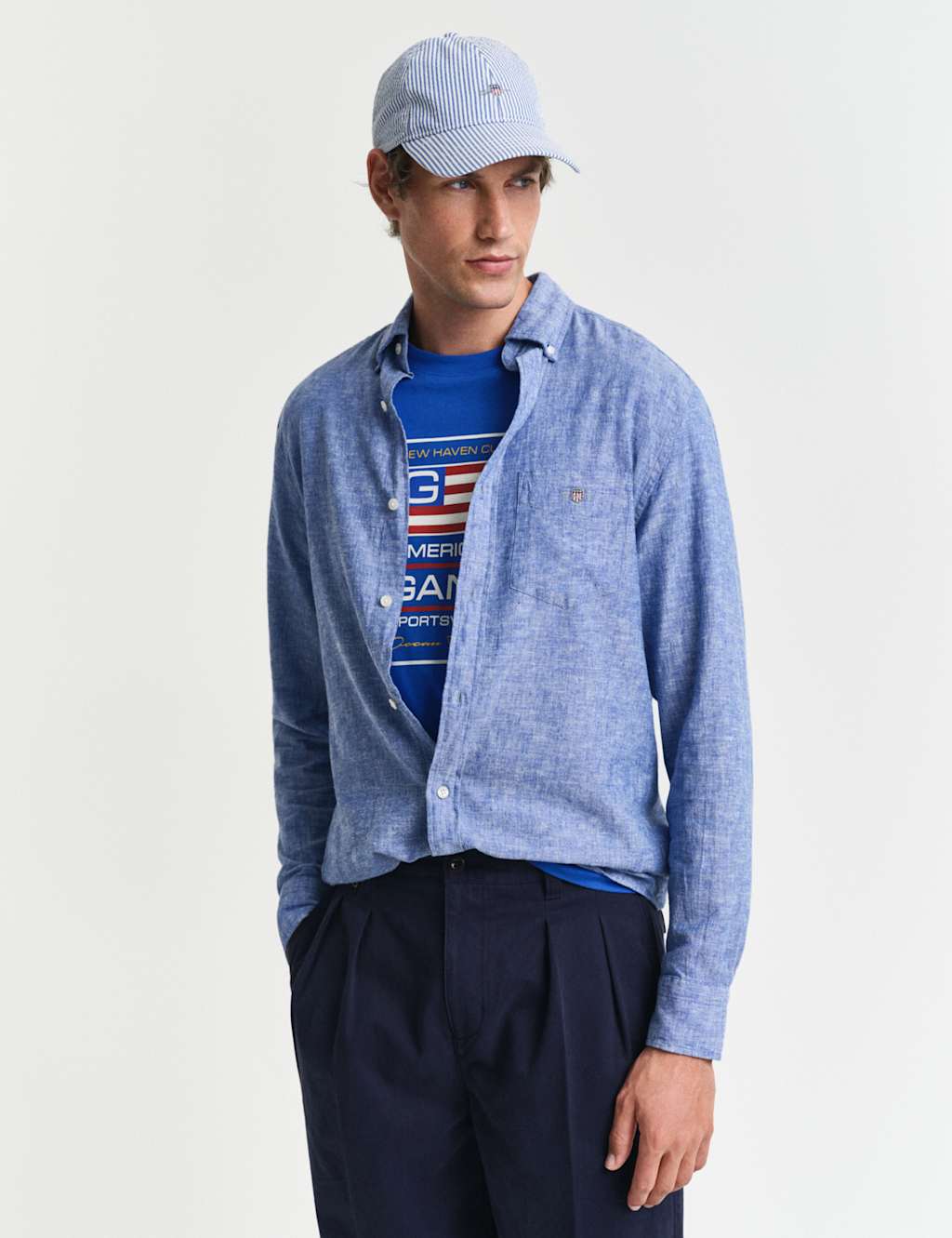 Regular Fit Linen Rich Oxford Shirt 6 of 6