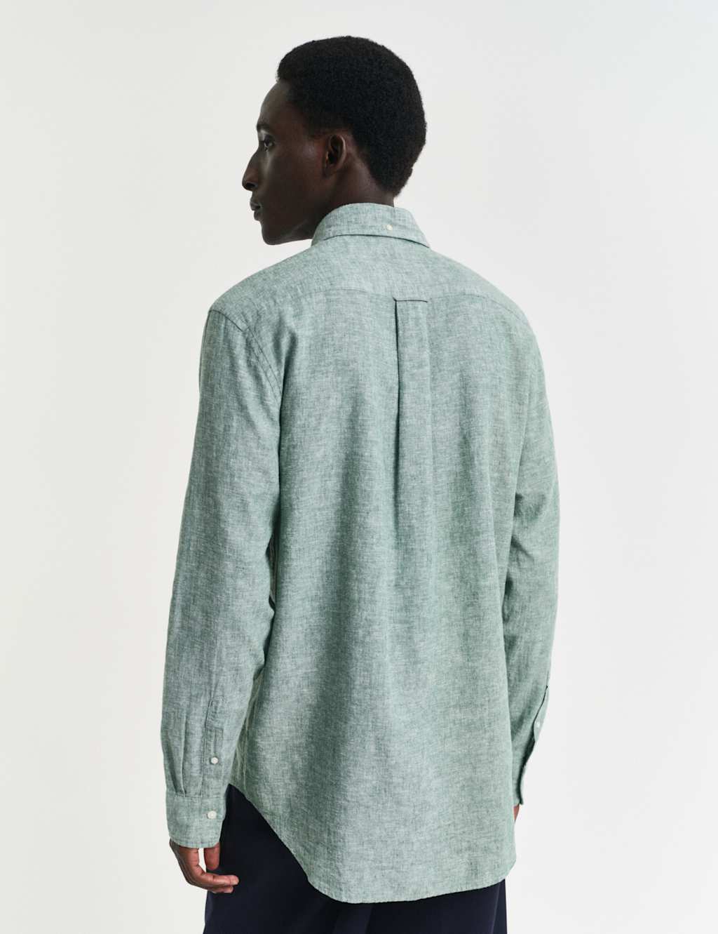 Regular Fit Linen Rich Oxford Shirt 4 of 5