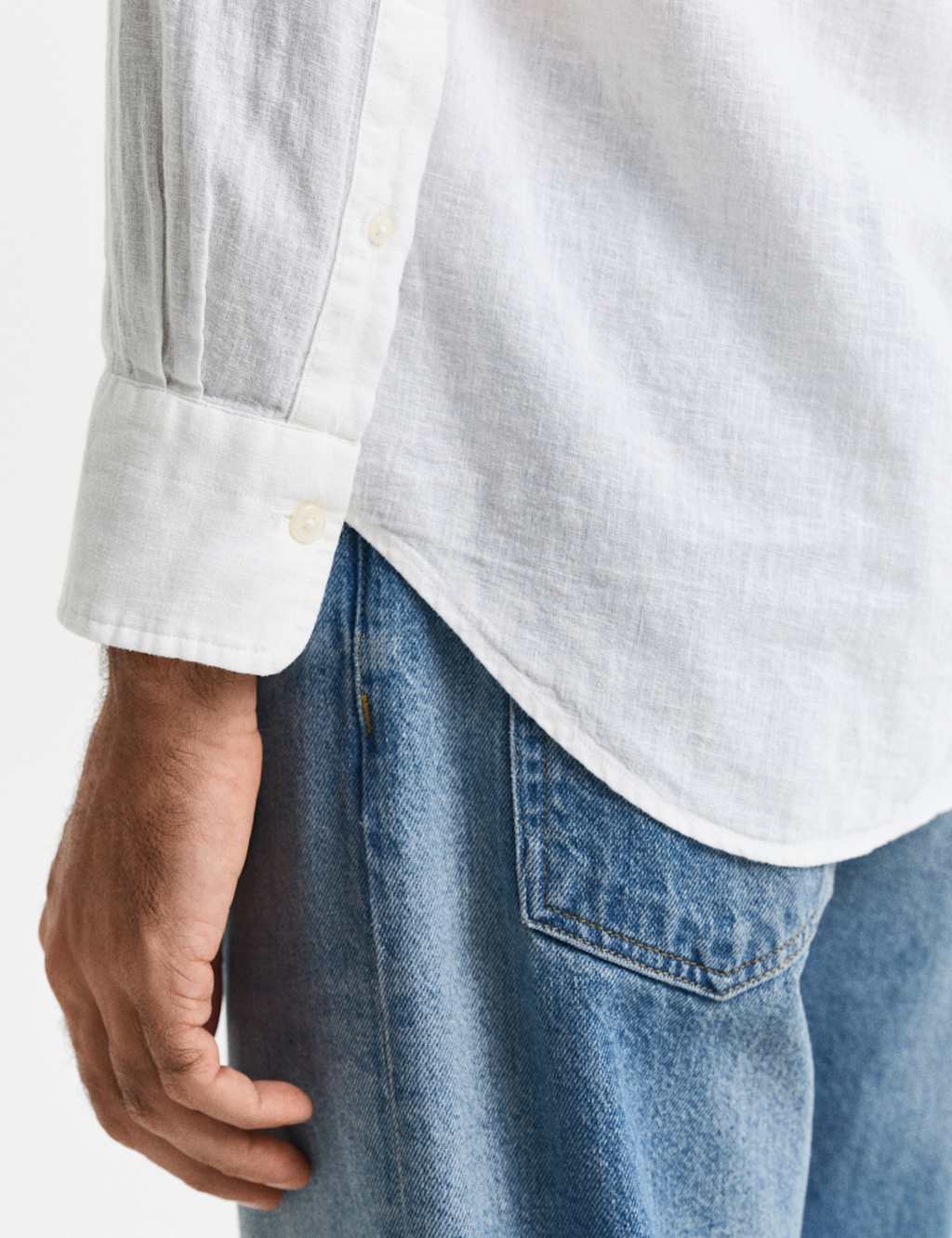 Regular Fit Linen Rich Oxford Shirt 3 of 5