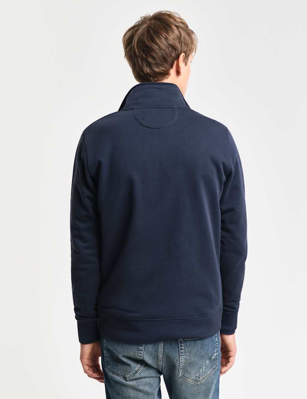 Cotton Rich Funnel Neck Half Zip Sweatshirt 2 of 4