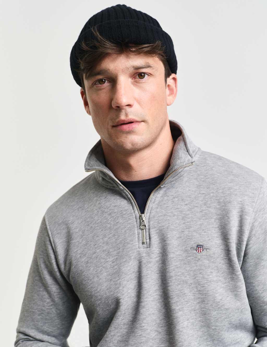 Cotton Rich Funnel Neck Half Zip Sweatshirt 2 of 4