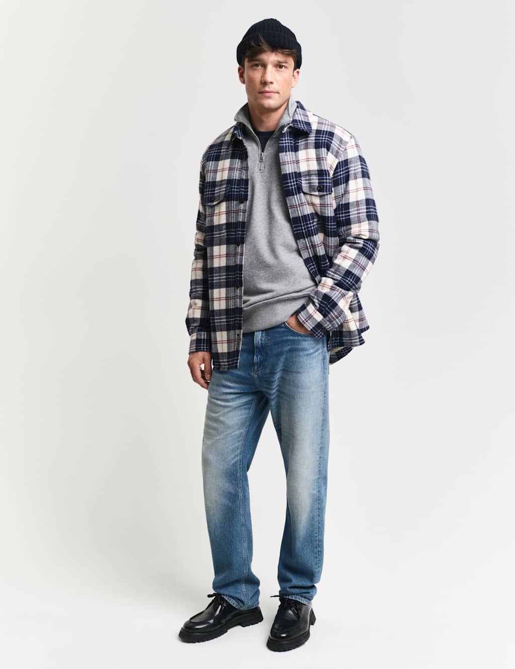 Cotton Rich Funnel Neck Half Zip Sweatshirt 3 of 4