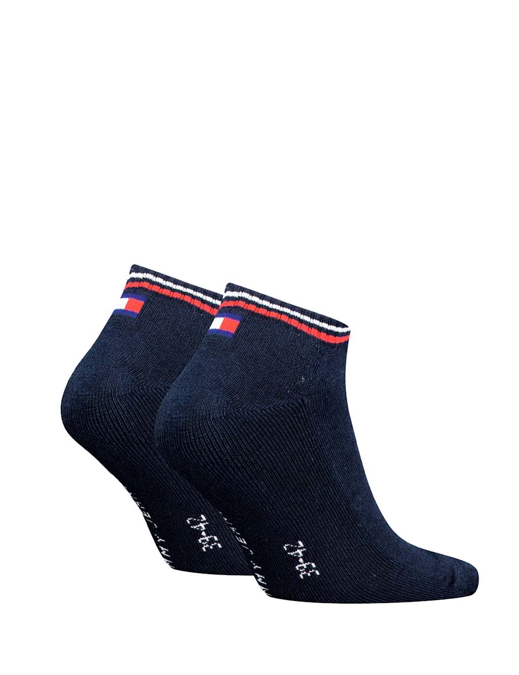 2pk Striped Cuff Cotton Rich Trainer Socks 2 of 2