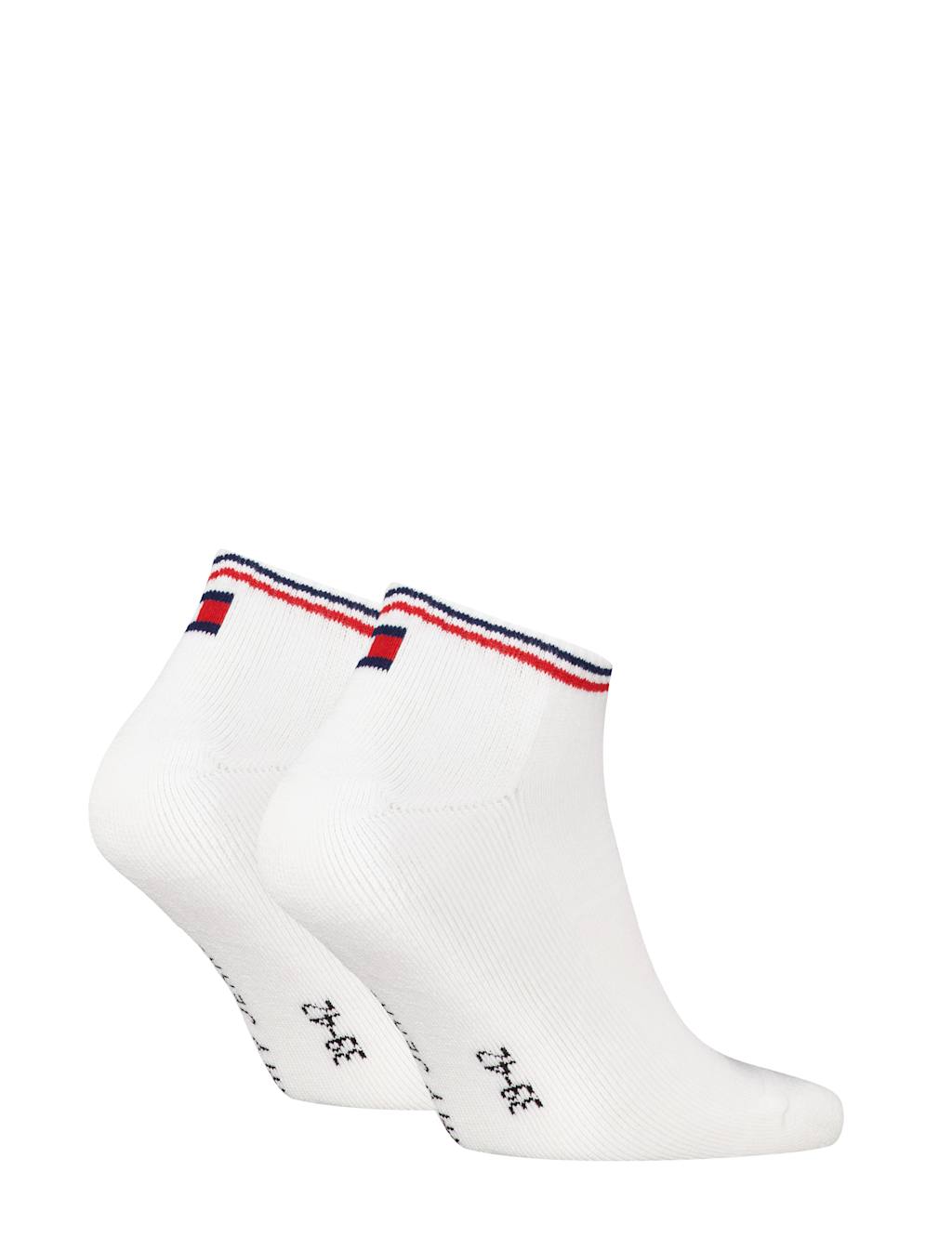 2pk Striped Cuff Cotton Rich Trainer Socks 2 of 2