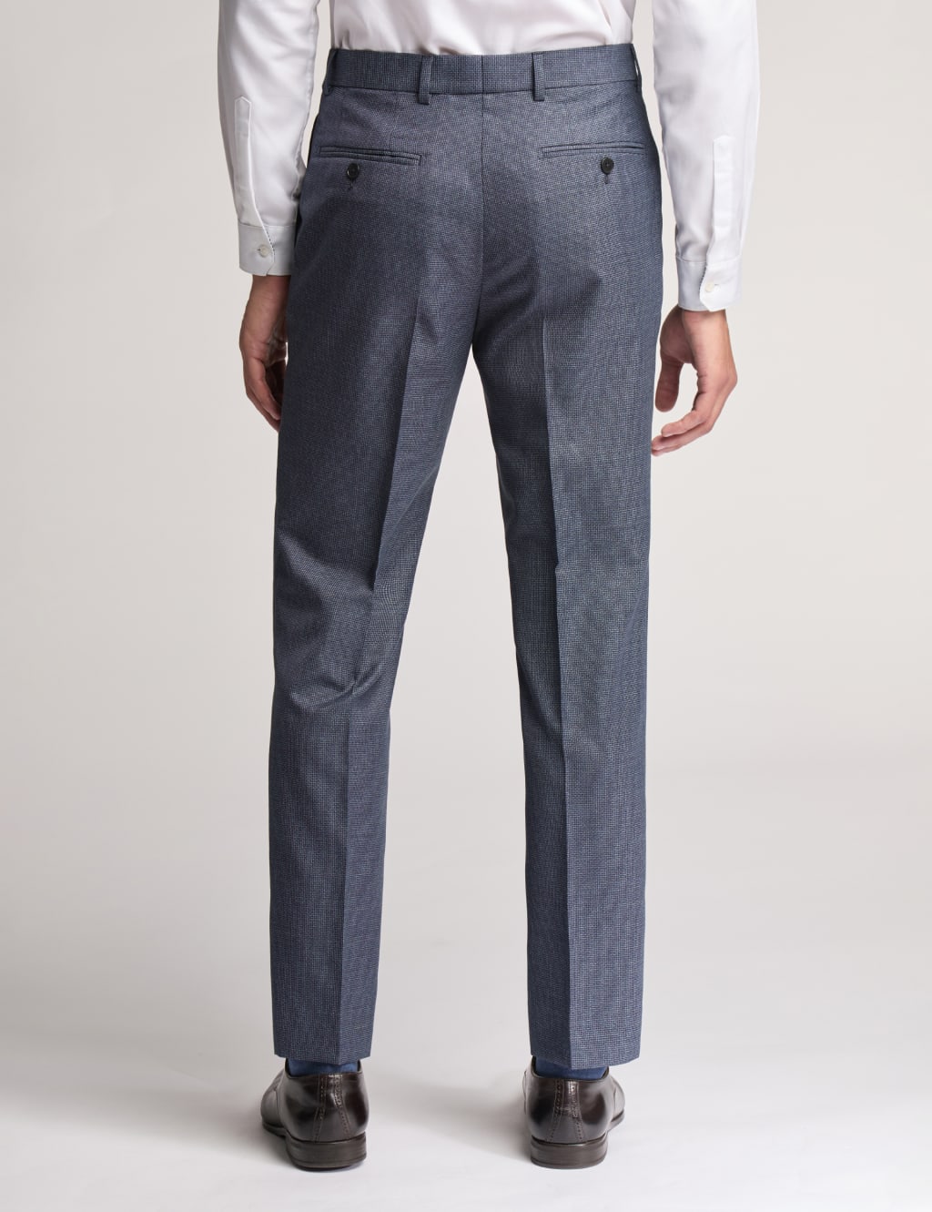 Slim Fit Wool Rich Textured Puppytooth Trousers 2 of 3