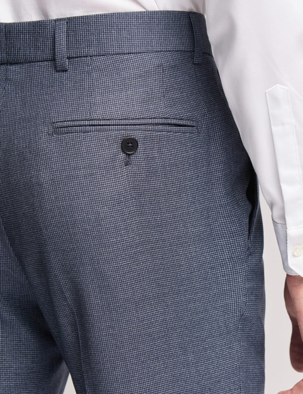 Slim Fit Wool Rich Textured Puppytooth Trousers 3 of 3