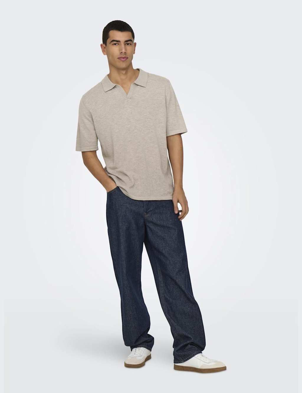 Linen Blend Knitted Polo Shirt 3 of 6
