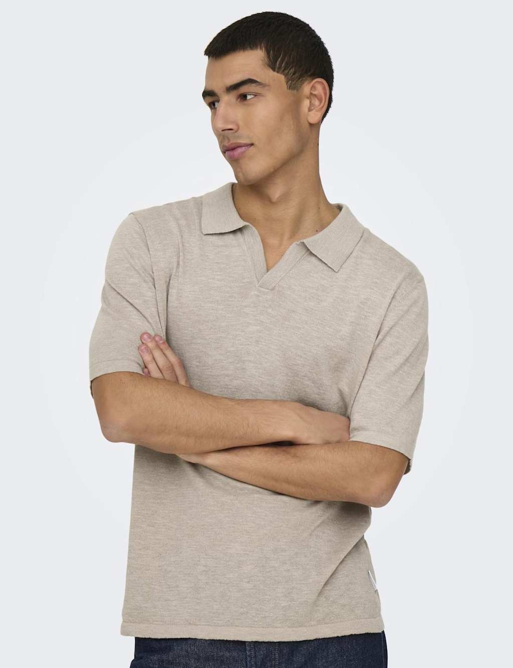 Linen Blend Knitted Polo Shirt 4 of 6