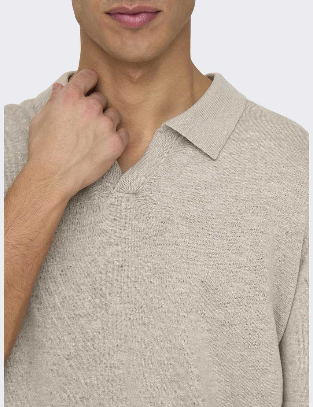 Linen Blend Knitted Polo Shirt 6 of 6