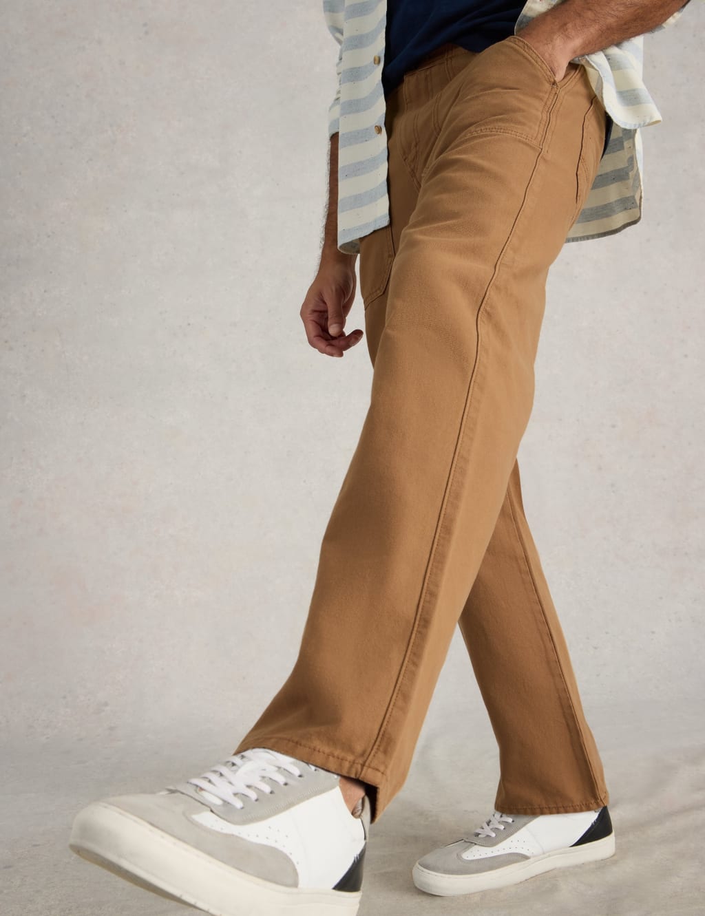 Regular Fit Pure Cotton Utility Trousers 1 of 6