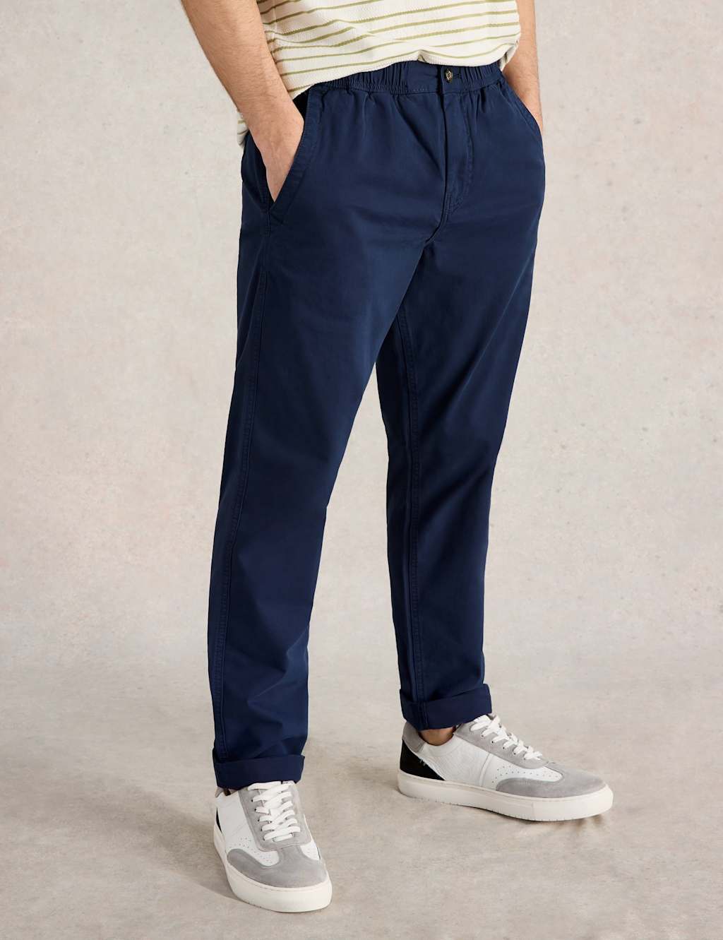 Straight Fit Elasticated Waist Trousers 1 of 6