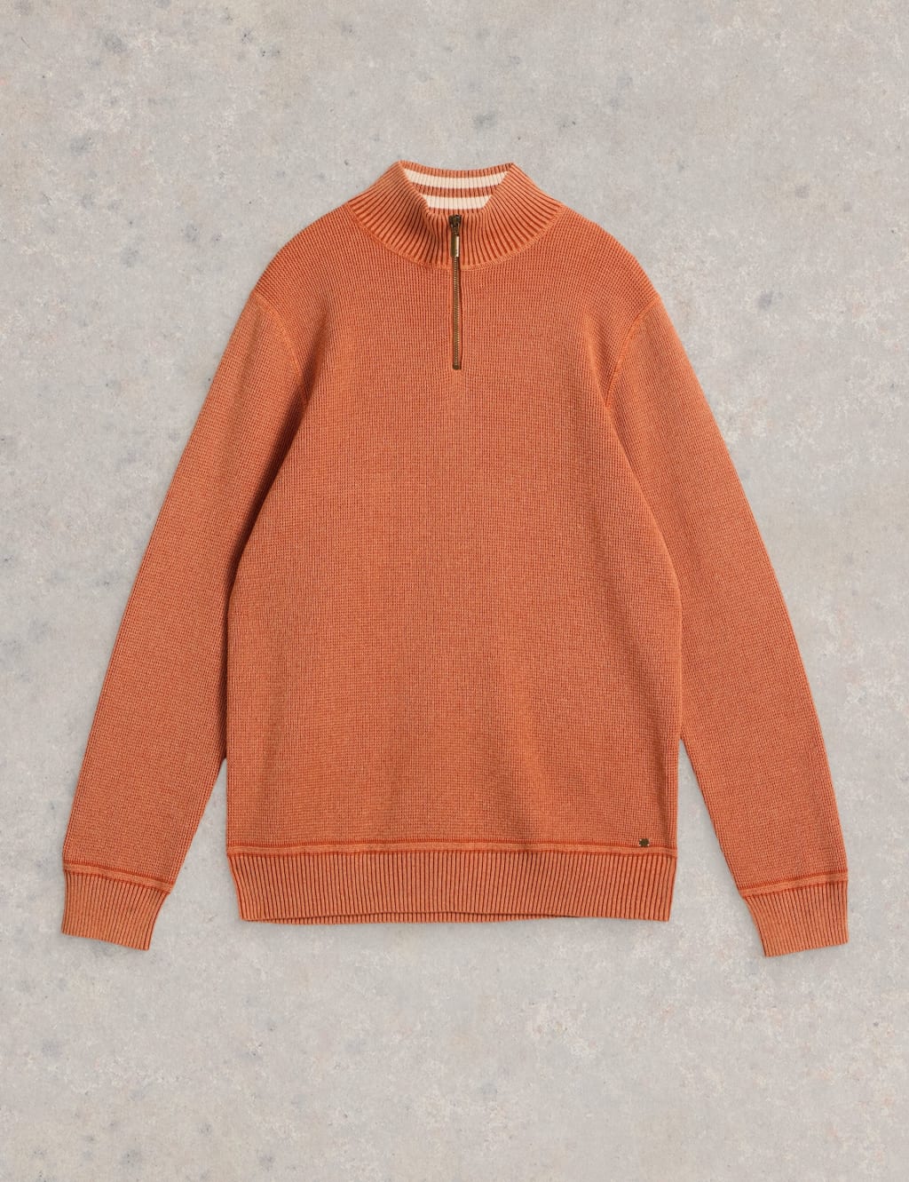 Pure Cotton Textured Half Zip Jumper 2 of 6