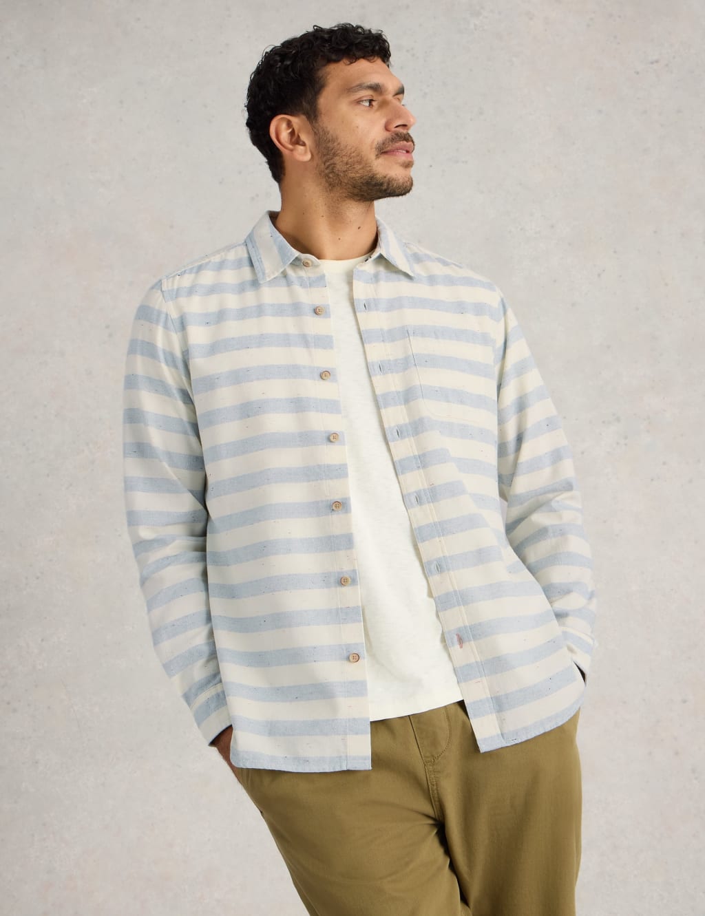 Easy Iron Pure Cotton Striped Shirt 6 of 7