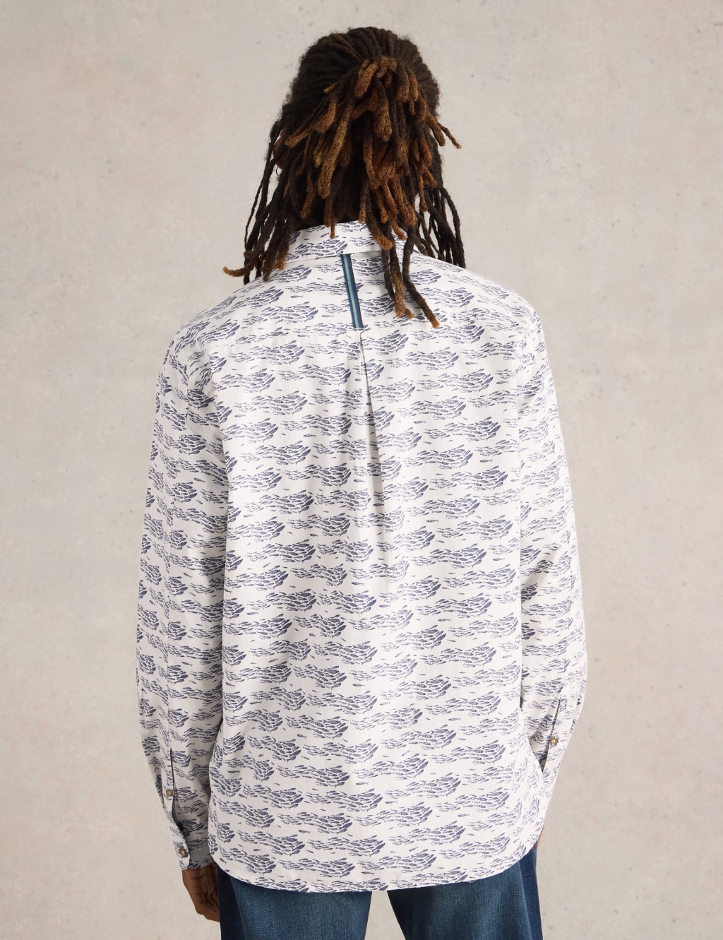Pure Cotton Shoal Fish Print Shirt 4 of 6