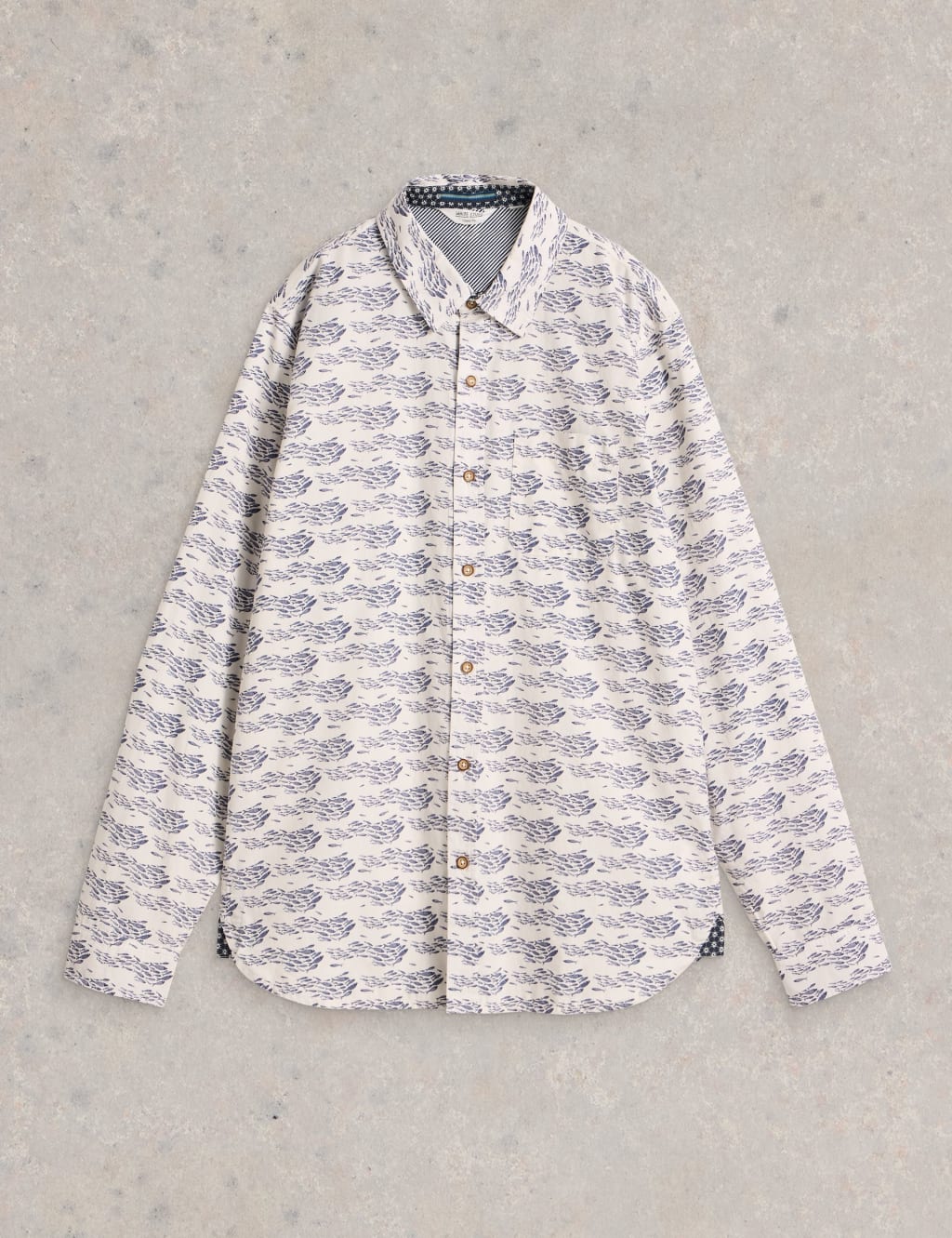Pure Cotton Shoal Fish Print Shirt 2 of 6