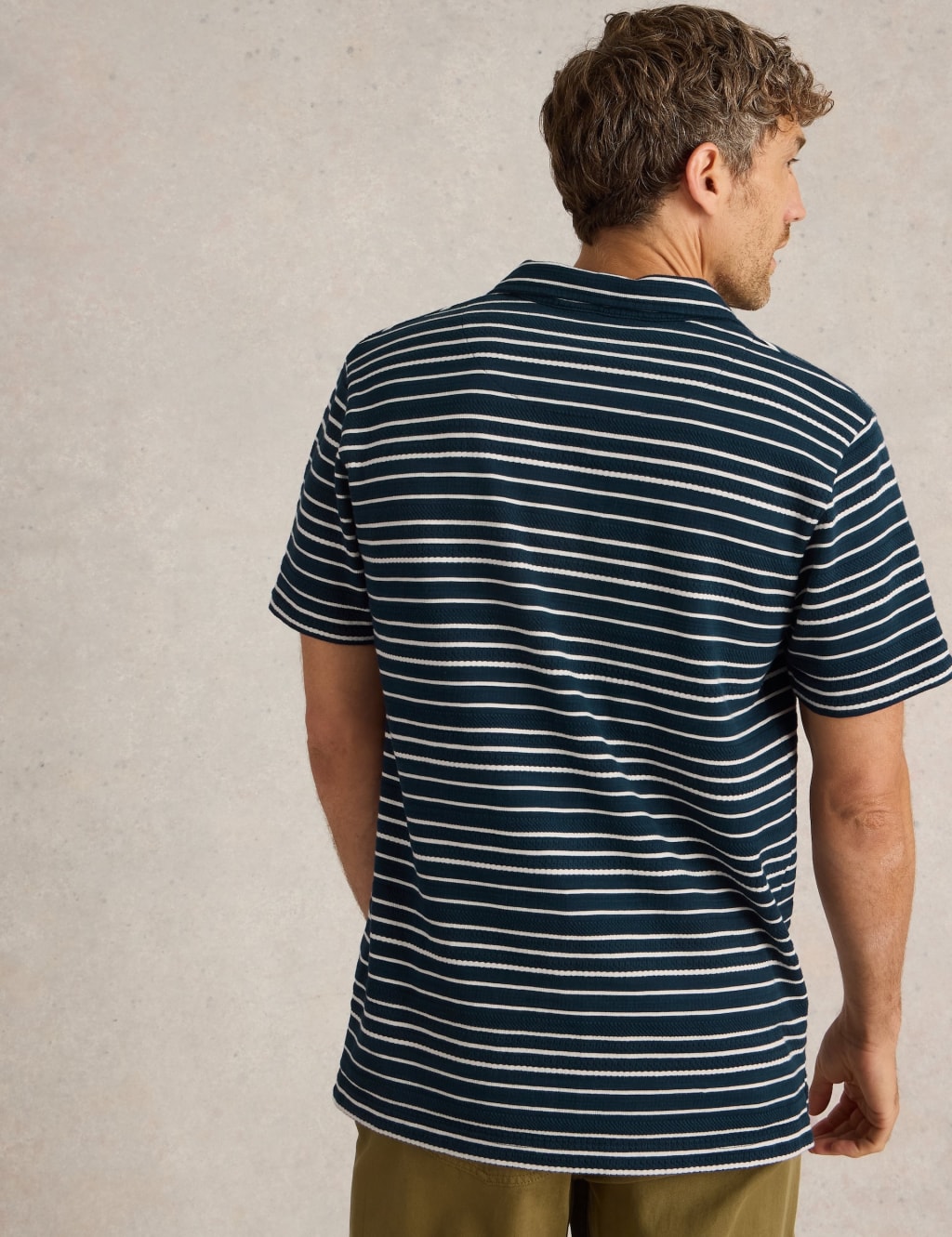 Pure Cotton Jacquard Striped Polo Shirt 4 of 6