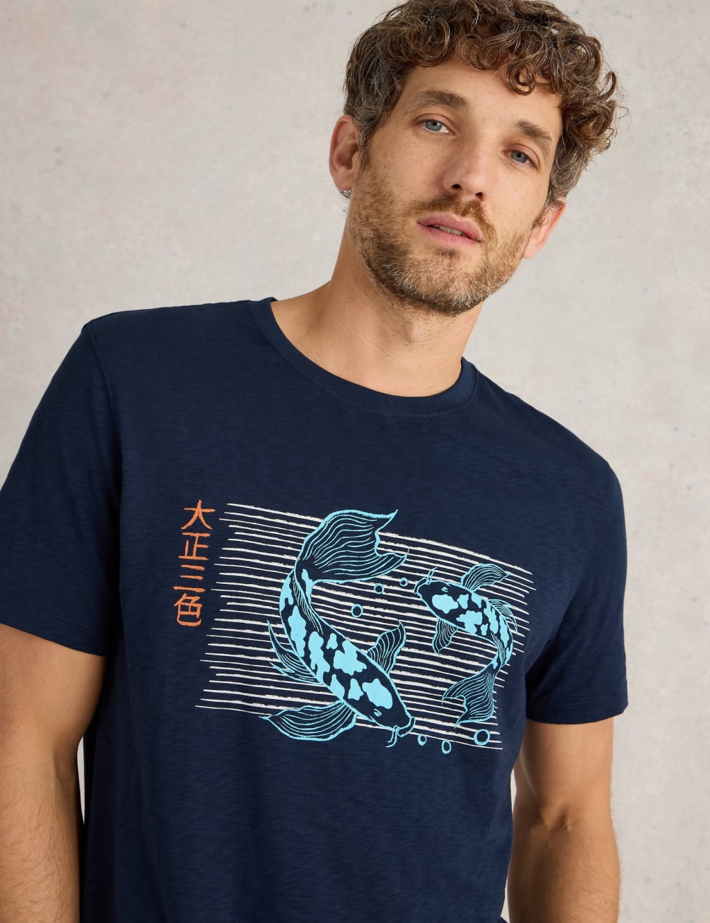 Pure Cotton Koi Fish Graphic T-Shirt 5 of 6