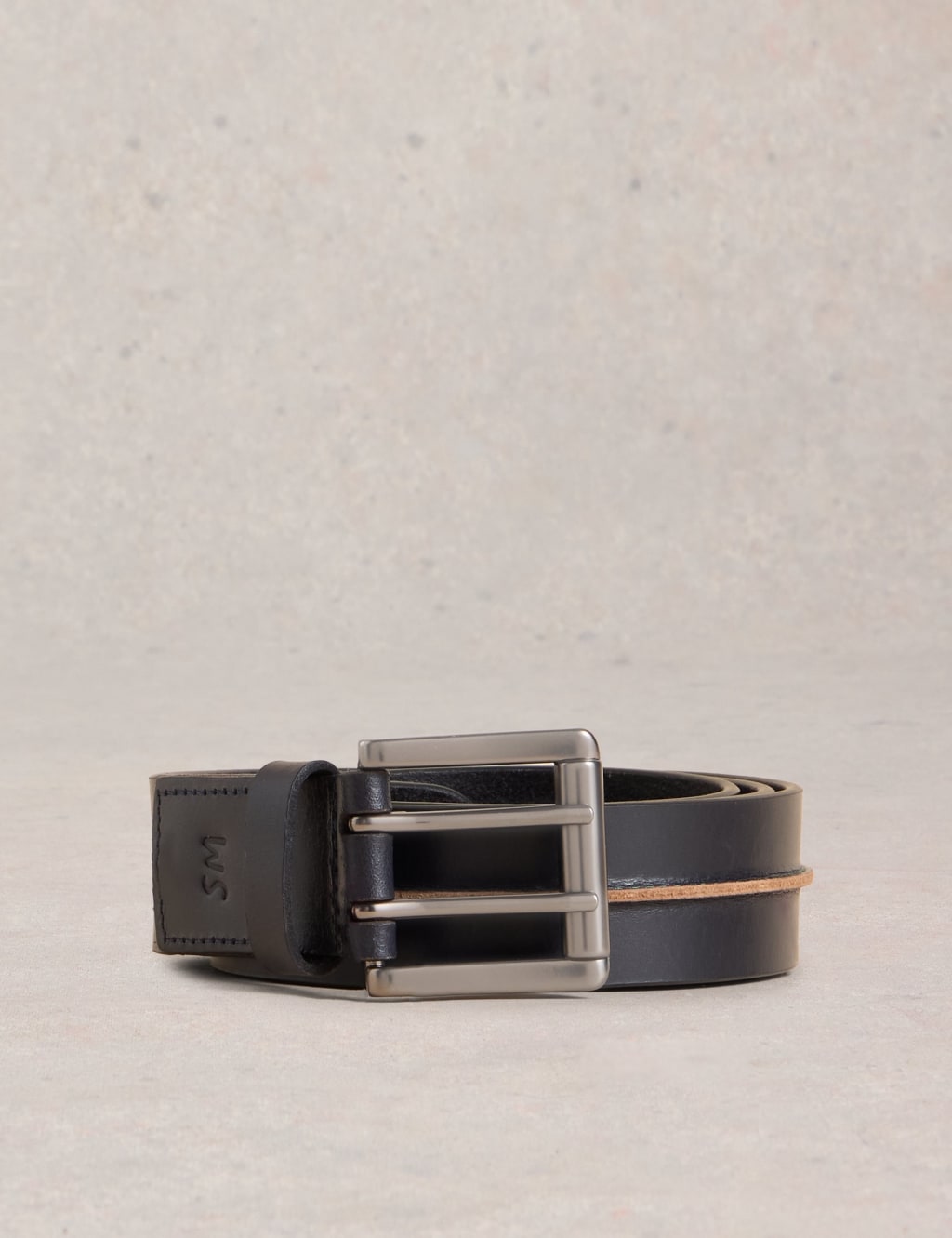 Leather Raw Seam Detail Belt 2 of 3