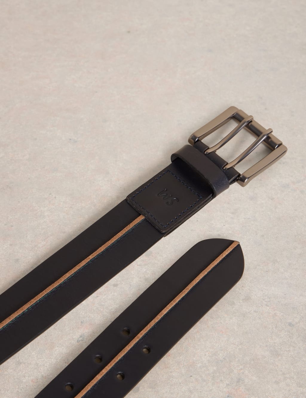 Leather Raw Seam Detail Belt 3 of 3