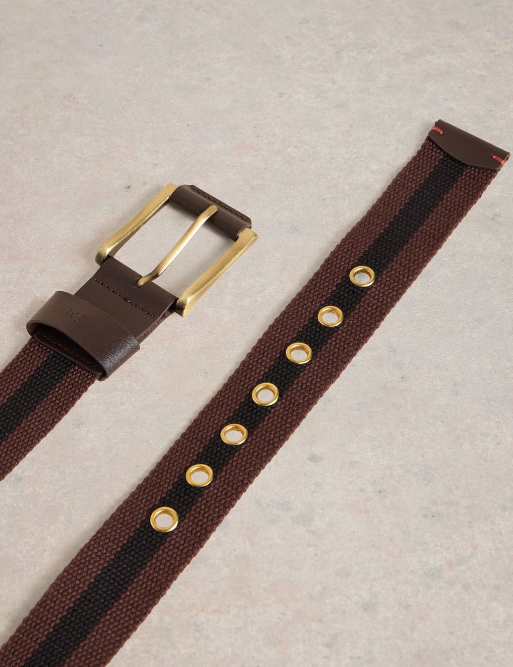 Webbing Stripe Rectangular Buckle Belt 3 of 3