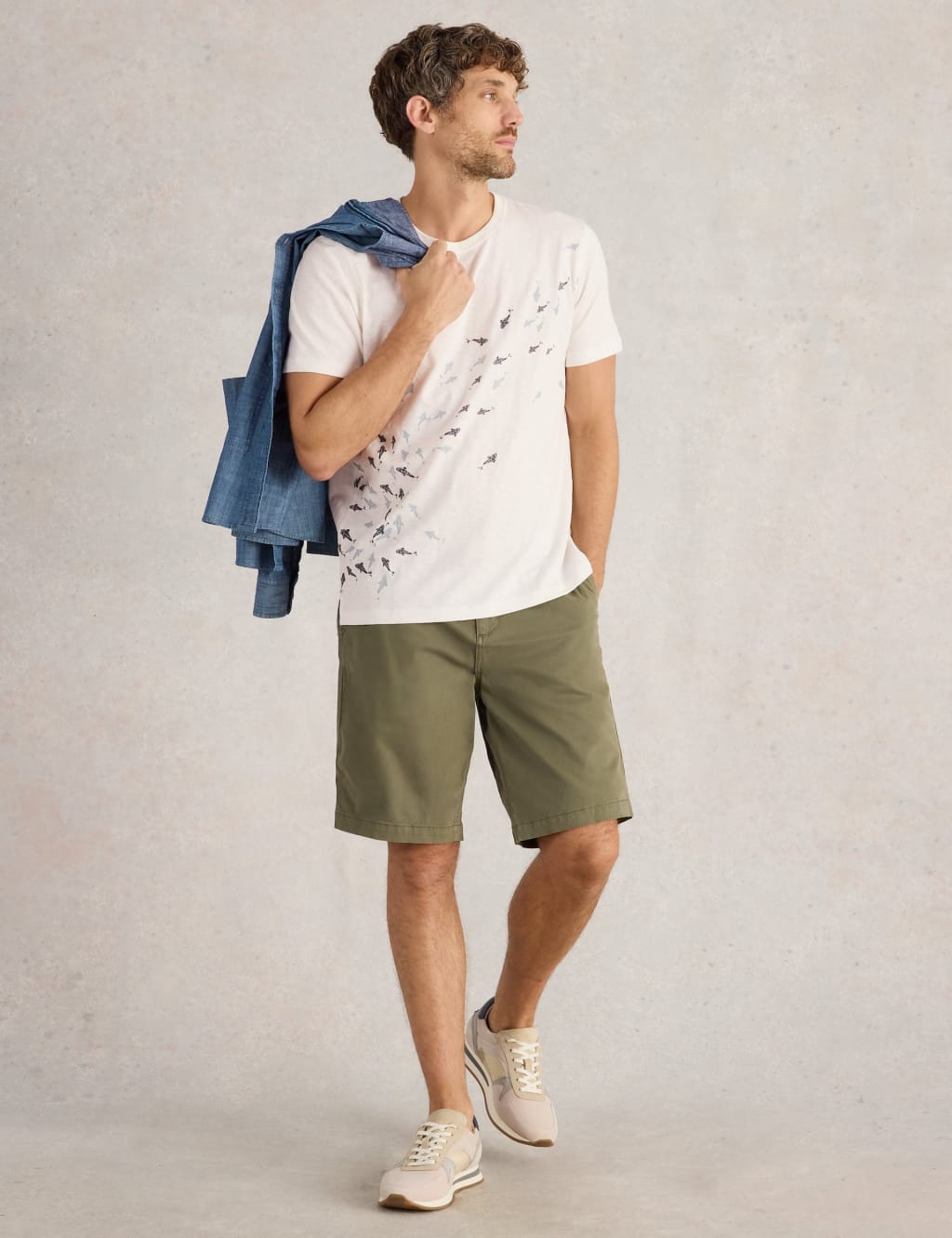 Pure Cotton Swimming Fish Graphic T-Shirt 3 of 6