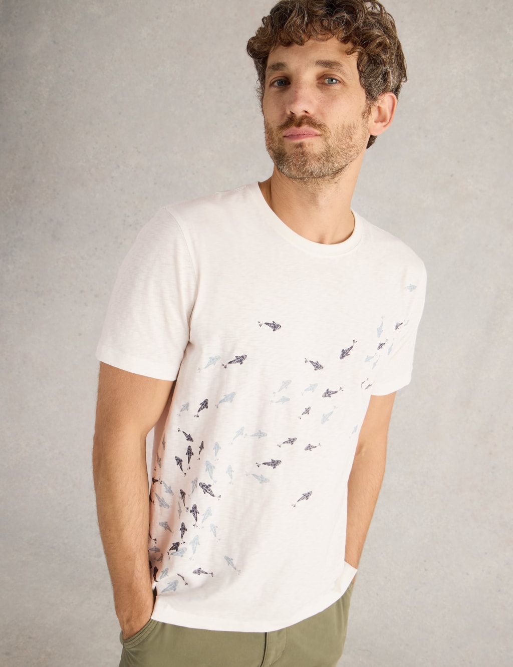 Pure Cotton Swimming Fish Graphic T-Shirt 5 of 6