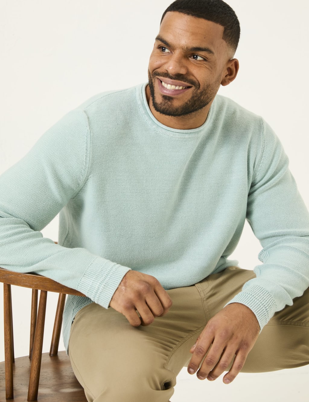 Pure Cotton Crew Neck Jumper 3 of 4