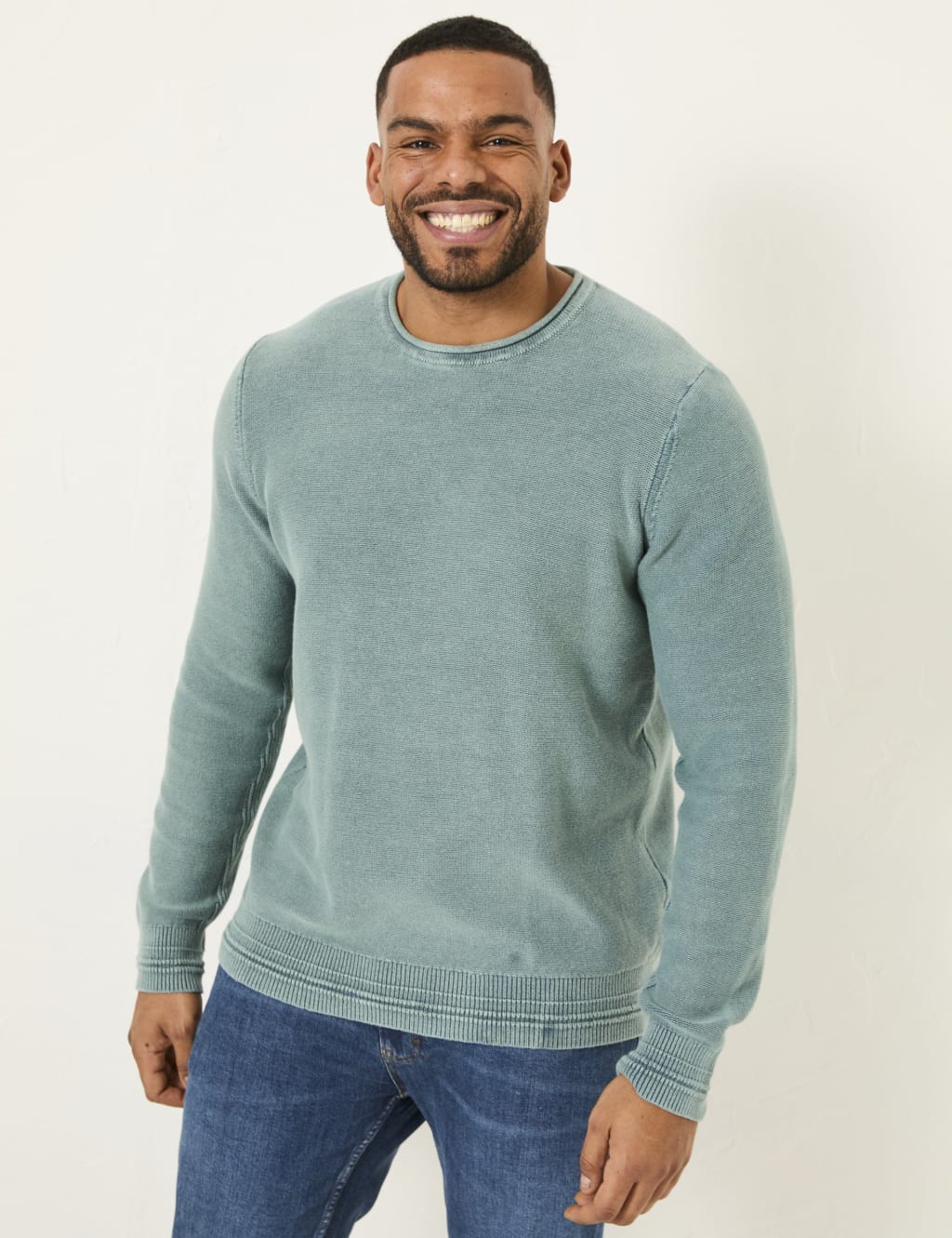 Pure Cotton Ribbed Textured Jumper 1 of 3
